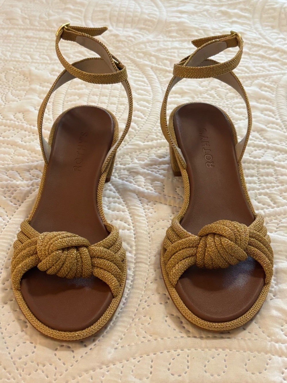 NEW Rothy’s The Knot Sandal in Color Golden Sun | Size 7 - Picture 6 of 10